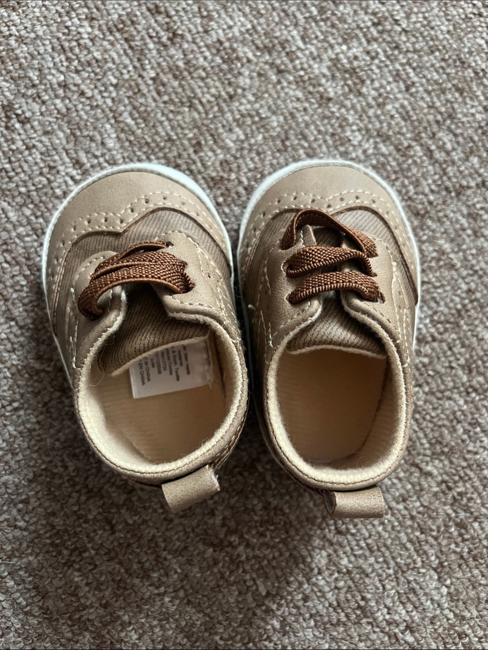 Toddler Neutral Tan Casual Lace-Up Shoes